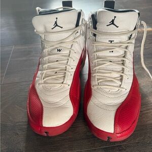 Jordan Red and White Retro Sneakers